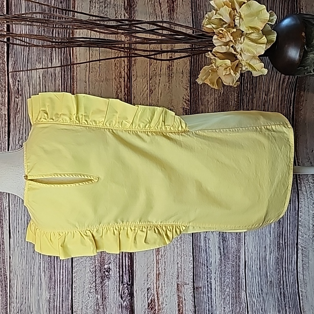 NEW MICHAEL KORS YELLOW SLEEVELESS RUFFLE FRONT PULLOVER BLOUSE TOP - Picture 5 of 14